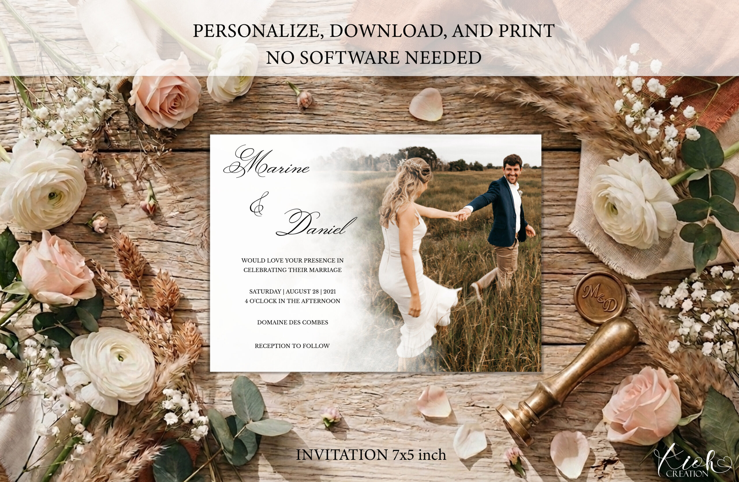 Invitation, faire-part de mariage à personnaliser