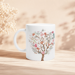 Mug Famille Personnalisable | Arbre de Famille Floral | Cadeau Famille Personnalisé